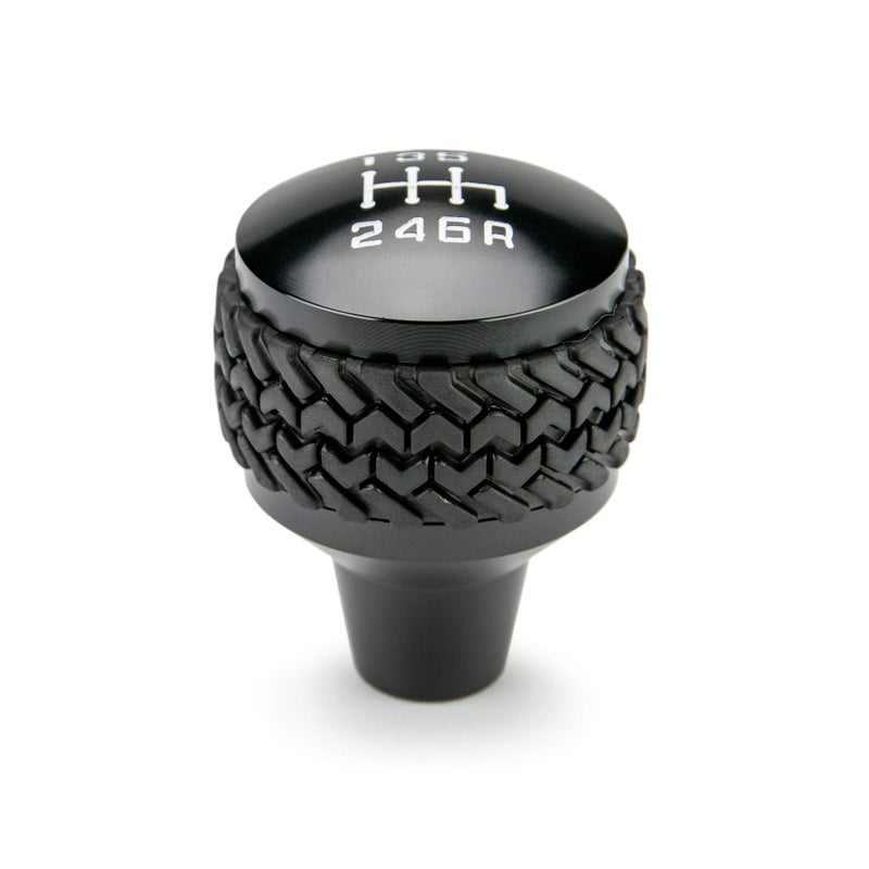 DV8 Offroad Replacement Shift Knob for 2011-2018 Jeep Wrangler JK | 6-Speed Manual Transmission Compatible | Billet Aluminum Construction | Rubber Tire Tread Grip - Image 1